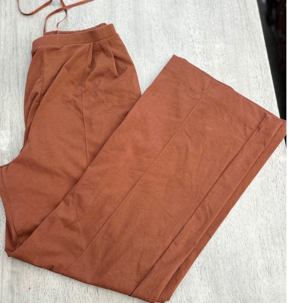Uniqlo Mame Kurogouchi AIRism Wide Leg Pants Brown 241-440428 Small